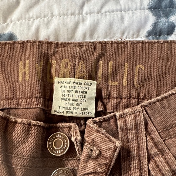 Hydraulic light brown mid rise Jeans with Button Detail 3/4 - Picture 2 of 11